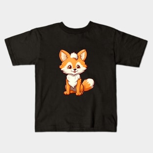 cute and mischievous fox with a fluffy tail Kids T-Shirt